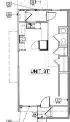Floor plan for studio, 3 baths